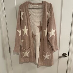 Cozy Star Patterned Cardigan Sweater